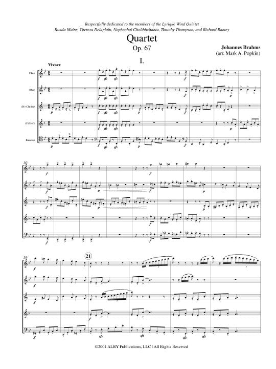 Brahms, J :: Quartet, Op. 67