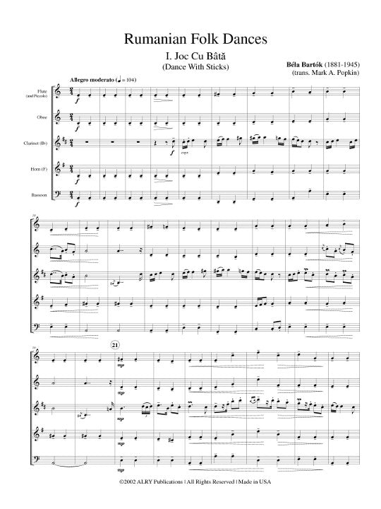 Bartok, B :: Rumanian Folk Dances