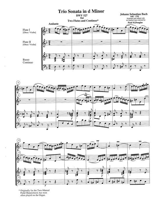Bach, JS :: Six Trio Sonatas (BWV 525-530): Volume II