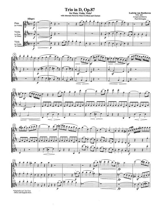 Beethoven, L :: Trio in D Major op. 87