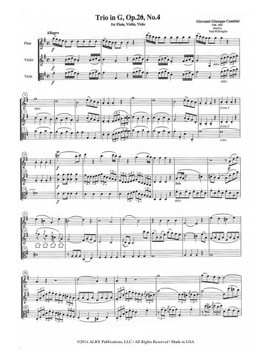 Cambini, G :: Trios op. 26: Nos. 4-6