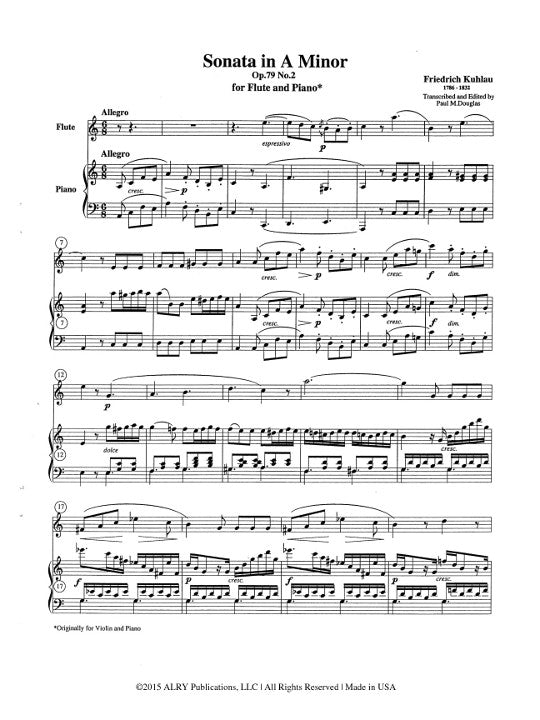 Kuhlau, F :: Sonata in A Minor op. 79 No. 2