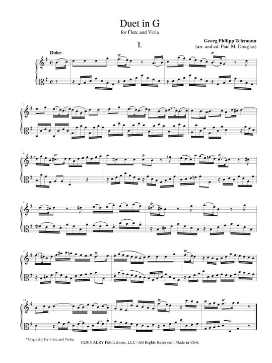 Telemann, GP :: Duet in G Major