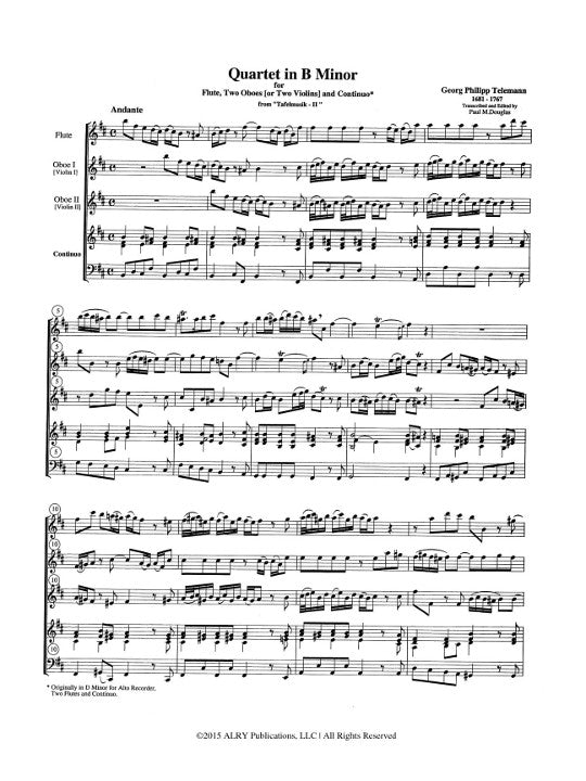Telemann, GP :: Quartet in B Minor