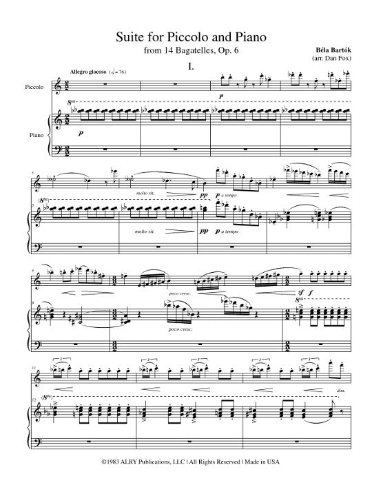 Bartok, B :: Suite for Piccolo and Piano op. 6