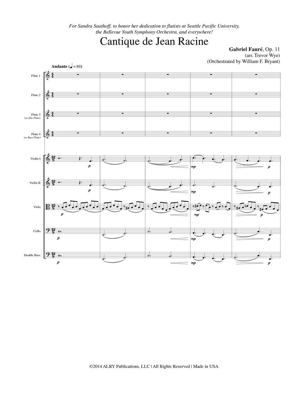 Faure, G :: Cantique de Jean Racine