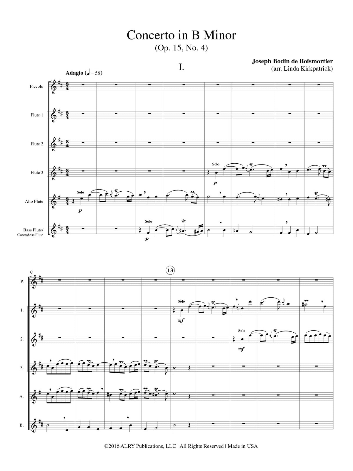 Boismortier, JB :: Concerto in B Minor Op. 15, No. 4