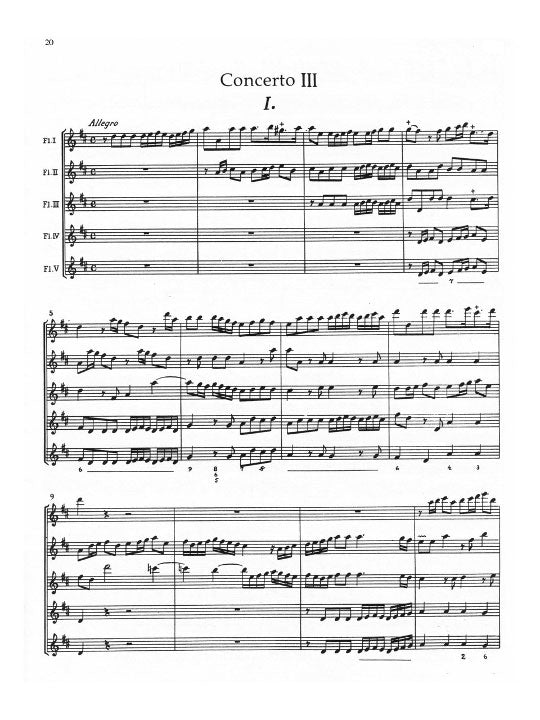 Boismortier, JB :: Six Concerti for Five Flutes, Op. 15 - Volume I: Concerti 1-3