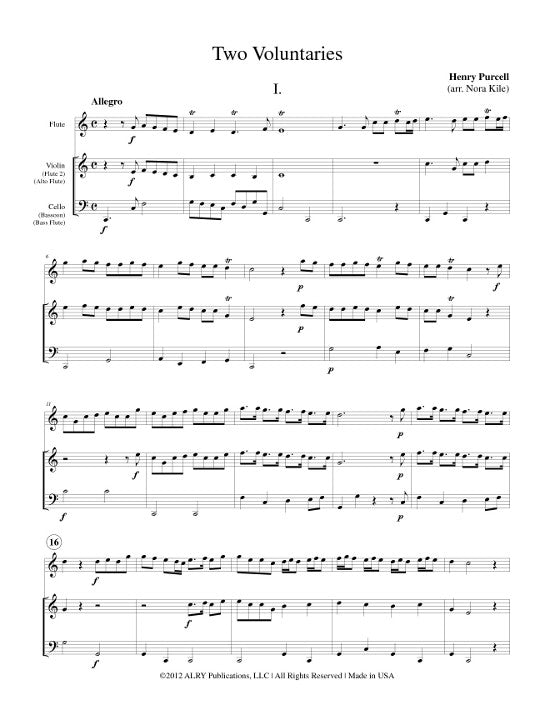 Purcell, H :: Two Voluntaries by Purcell