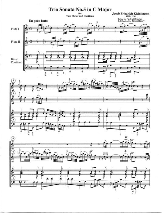 Kleinknecht, JF :: Six Trio Sonatas: Volume 3