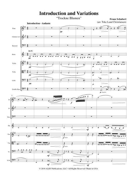 Schubert, F :: Introduction and Variations 'Trockne Blumen'
