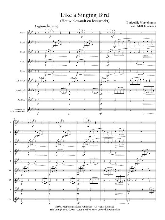 Mortelmans, L :: Like a Singing Bird (Het wielewaalt en leeuwerkt)