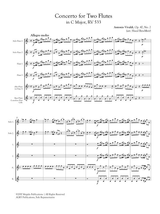 Vivaldi, A :: Concerto for Two Flutes in C Major, RV 533