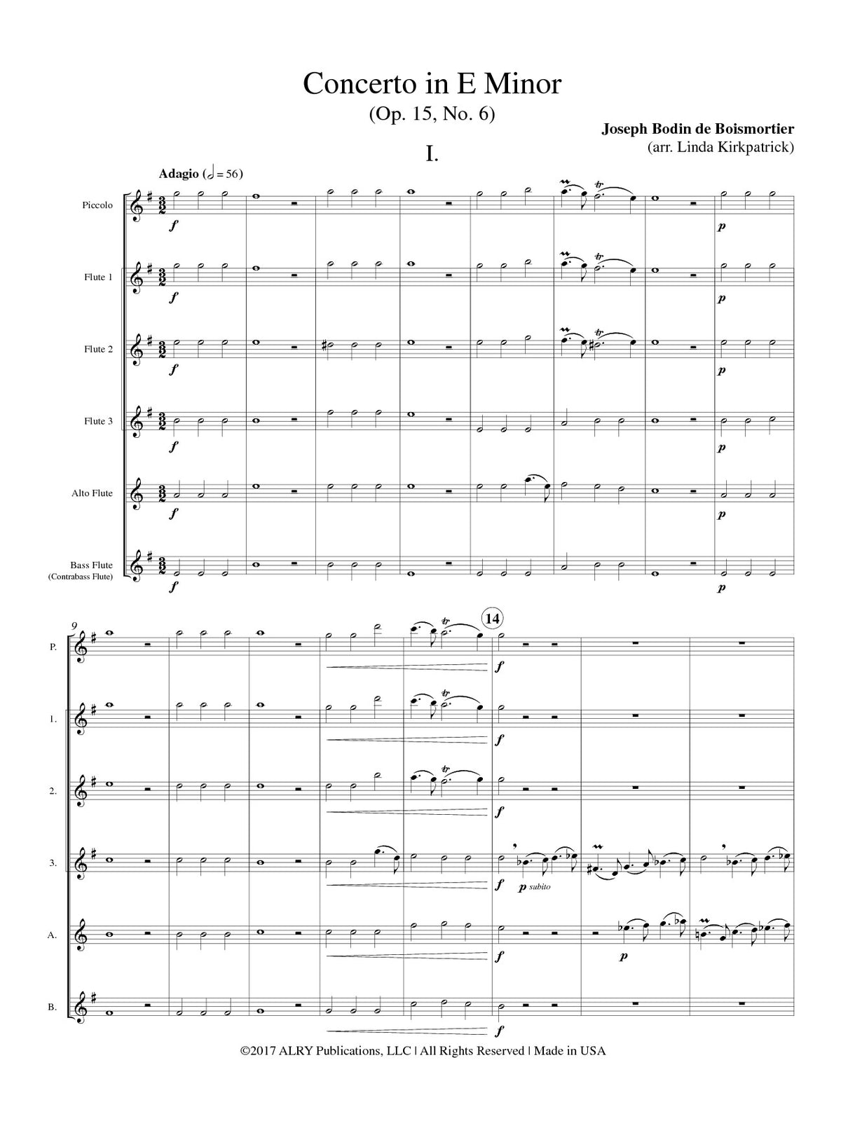 Boismortier, JB :: Concerto in E Minor Op. 15, No. 6