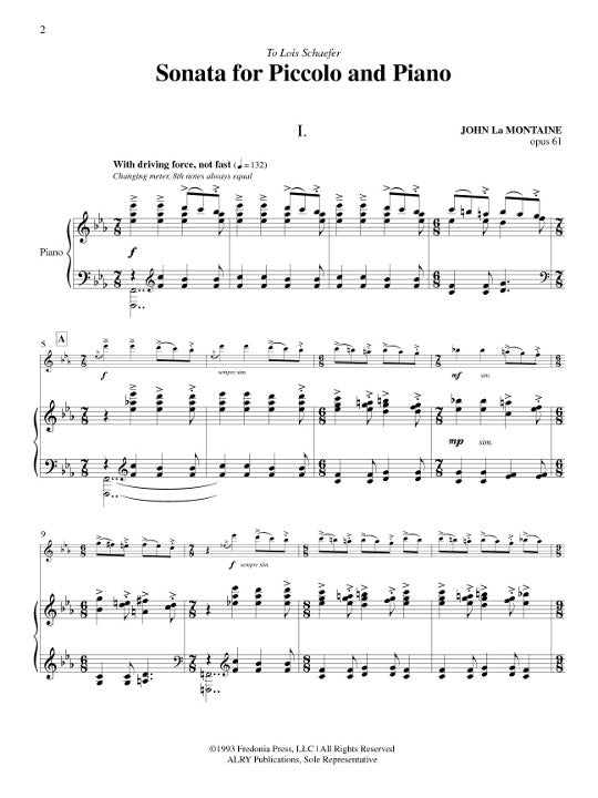 La Montaine, J :: Sonata for Piccolo and Piano op. 61