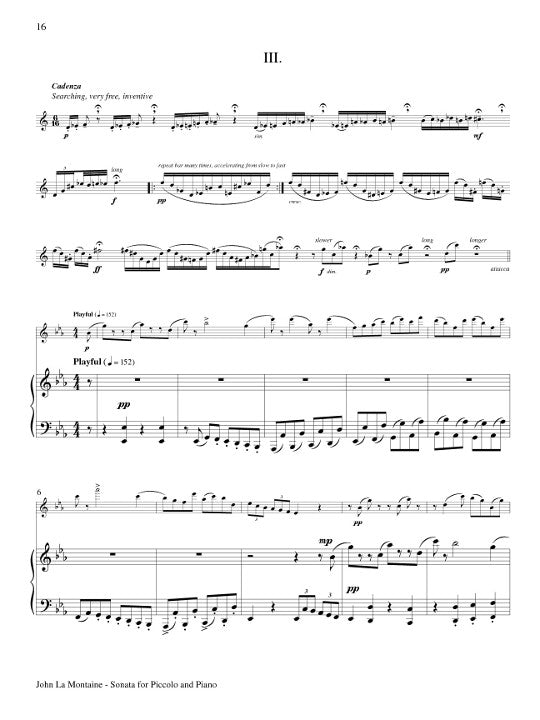 La Montaine, J :: Sonata for Piccolo and Piano op. 61