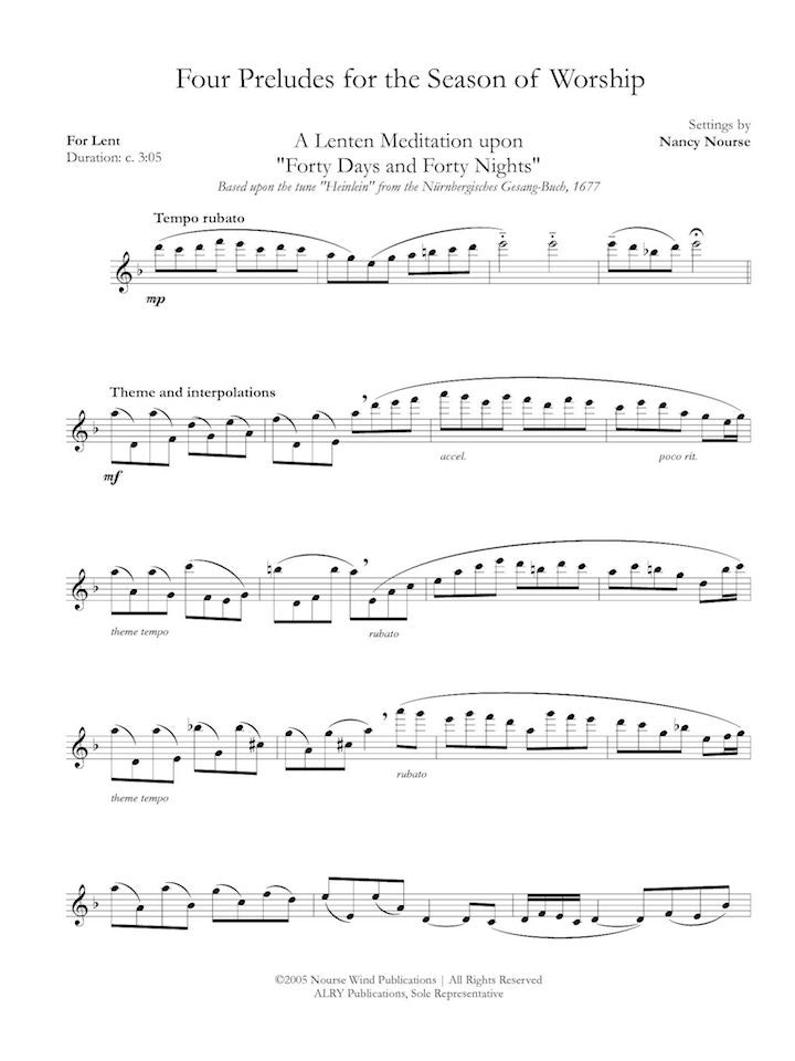 Nourse, N :: Four Preludes for the Season of Worship