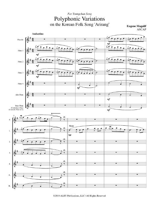 Magalif, E :: Polyphonic Variations on the Korean Folk Song 'Arirang'