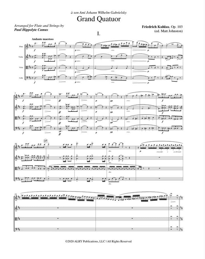 Kuhlau, F :: Grand Quatuor in D minor, op. 103