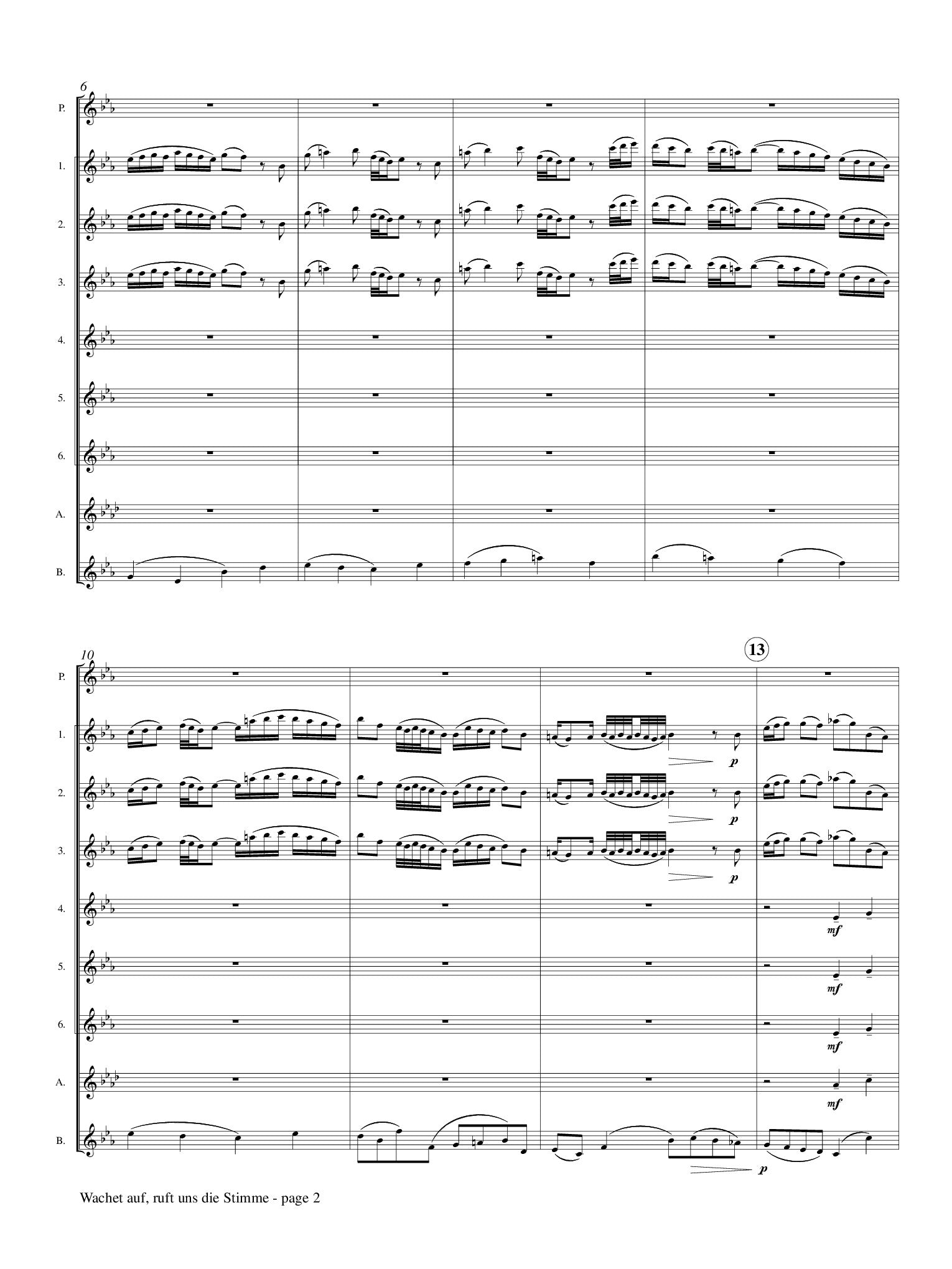 Bach, JC :: Wachet auf, ruft uns die Stimme