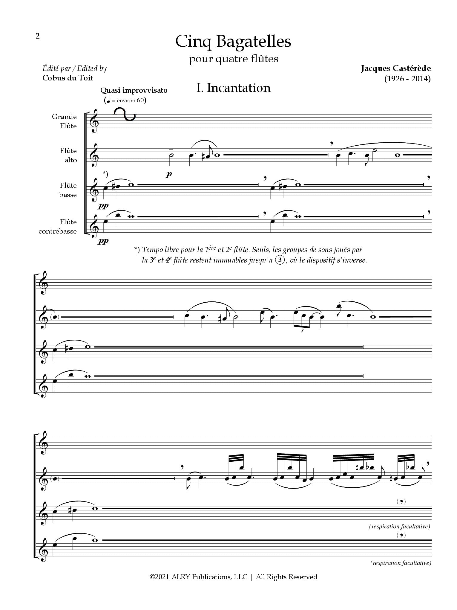 Casterede, J :: Cinq Bagatelles