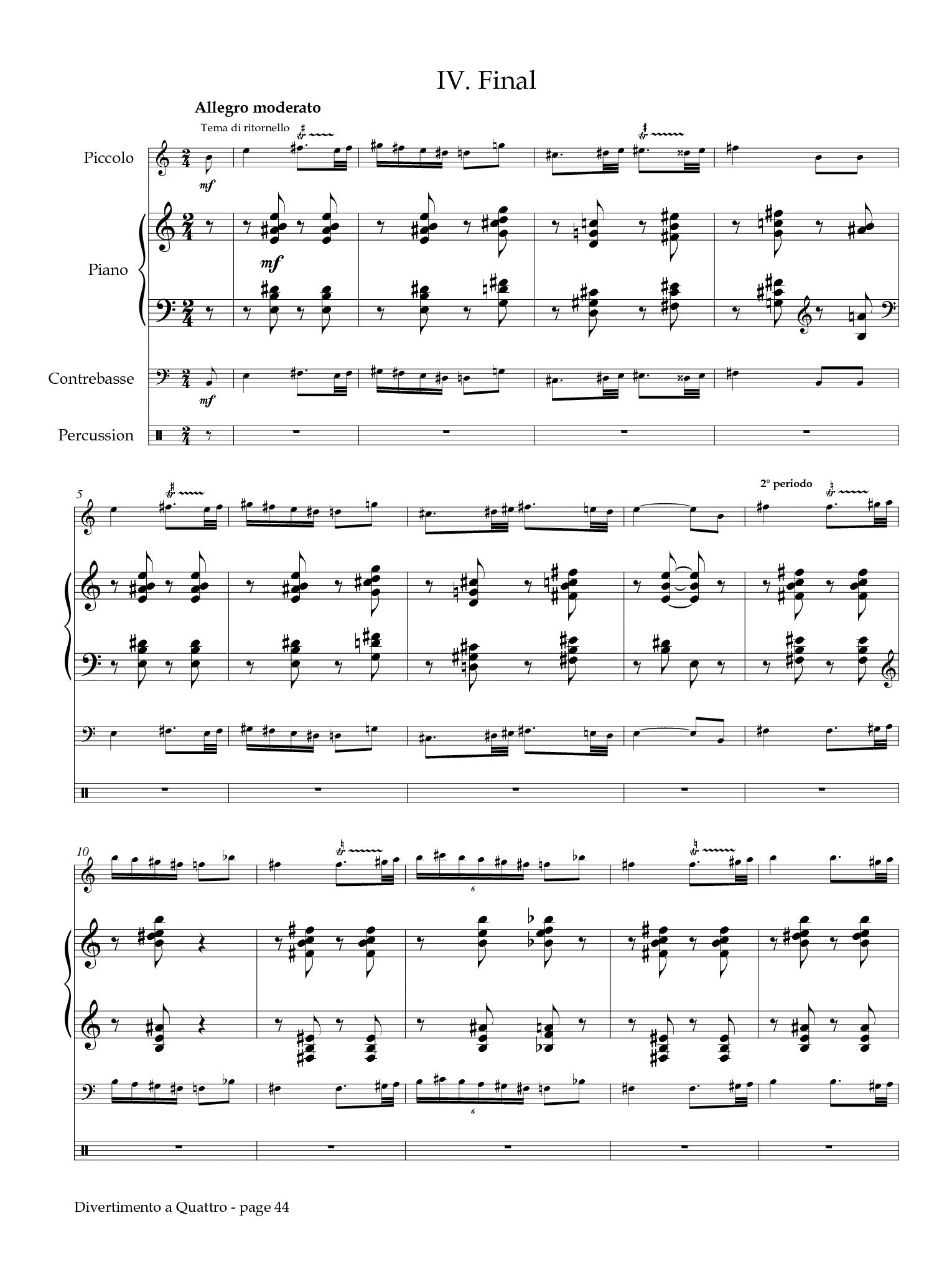 Casterede, J :: Divertimento a Quattro