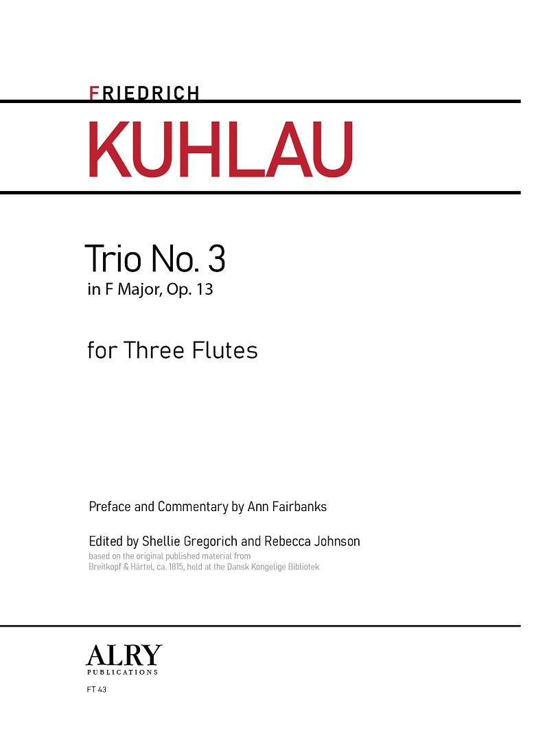 Kuhlau, F :: Trio No. 3 in F Major, Op. 13