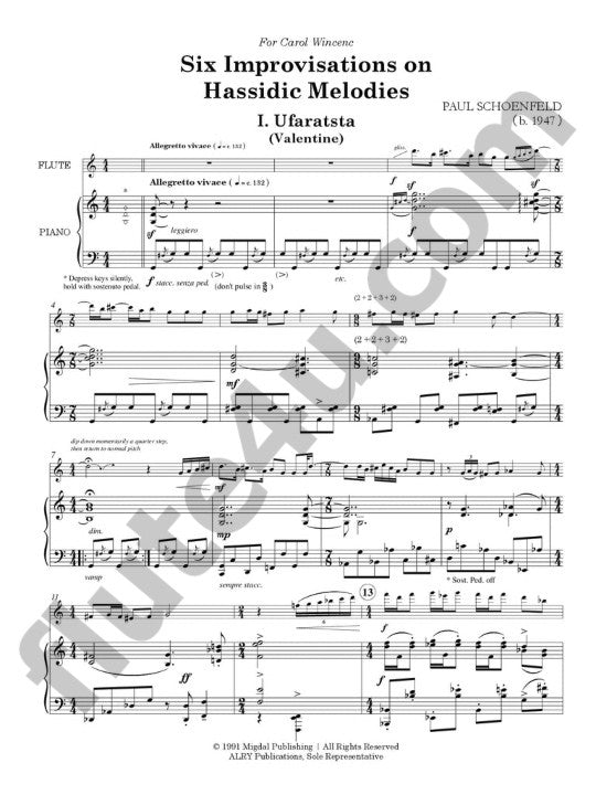 Schoenfeld, P :: Six Improvisations on Hassidic Melodies