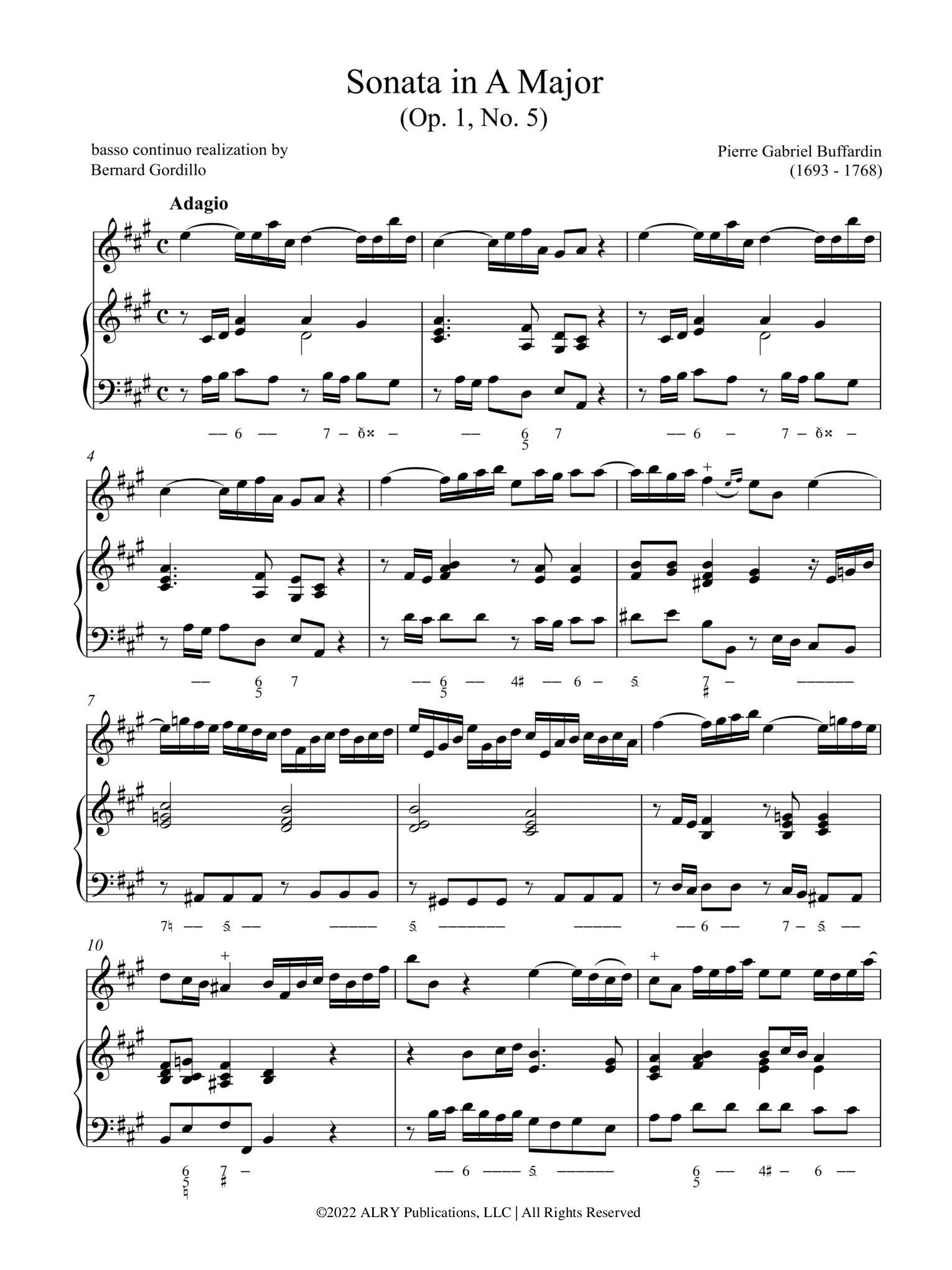 Buffardin, PG :: 3 Sonatas from Op. 1