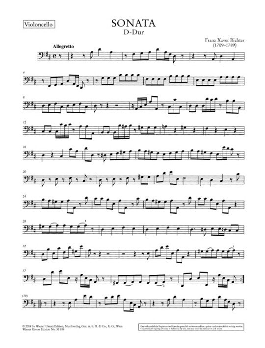 Richter, FX :: Sonaten fur Flote (Violine), Cembale und Violoncello (ad lib.)