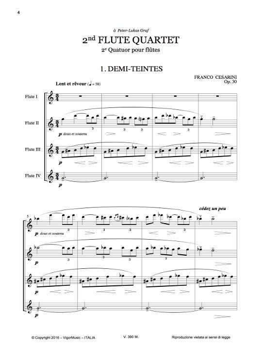 Cesarini, F :: 2nd Flute Quartet Op. 30