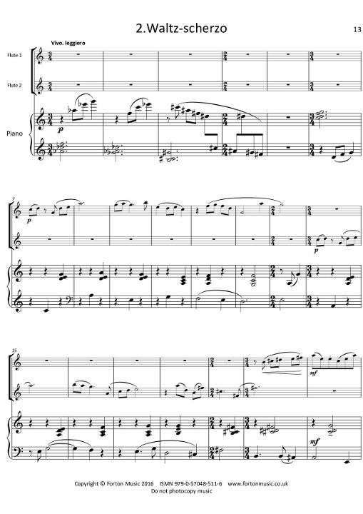 Vahl, E :: Sonata for Two Flutes and Piano