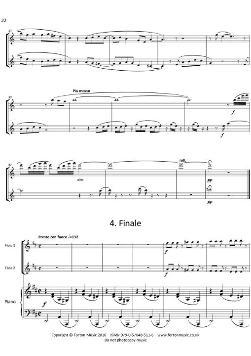 Vahl, E :: Sonata for Two Flutes and Piano