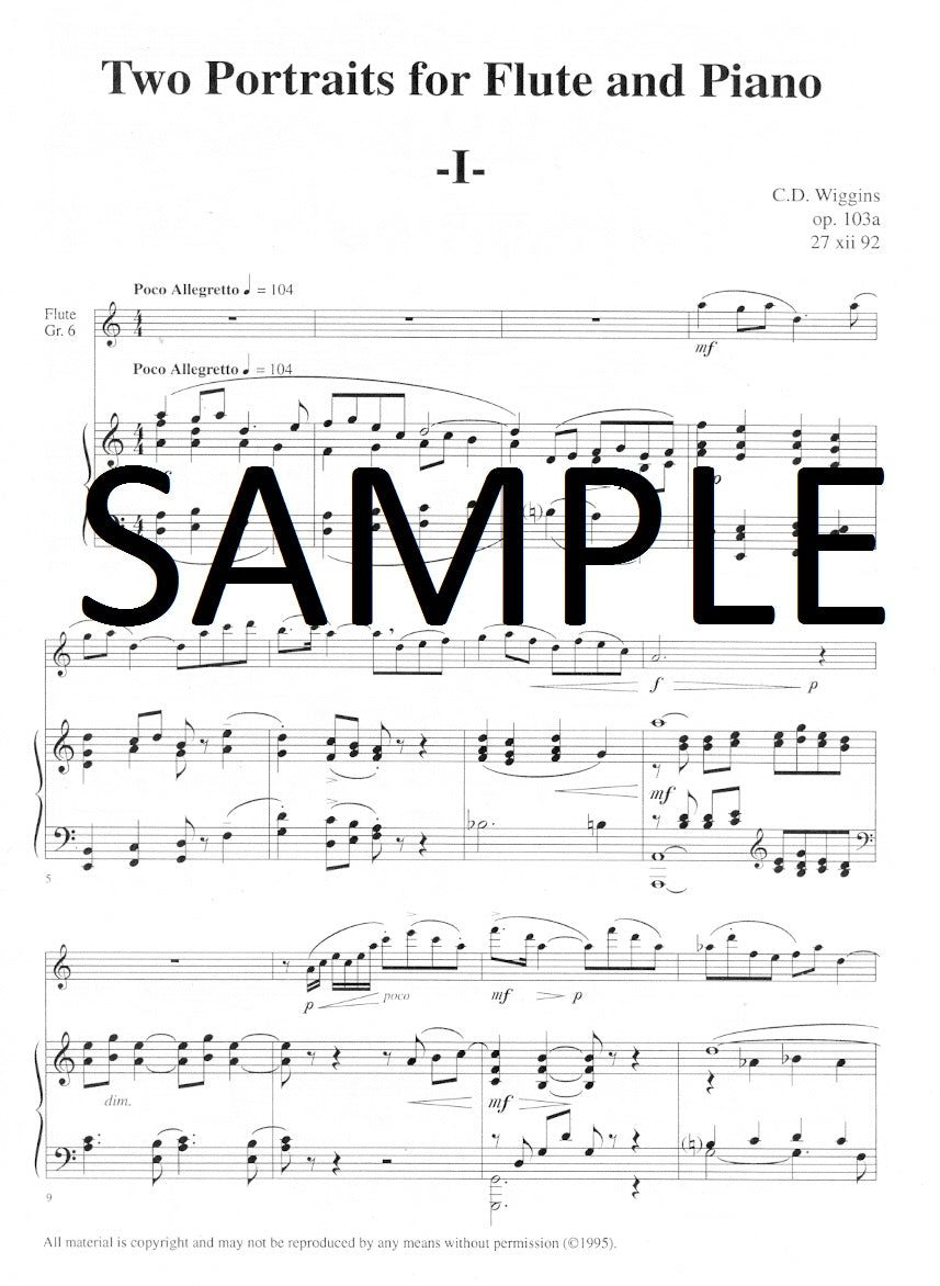 Wiggins, C :: Two Portraits op. 103a