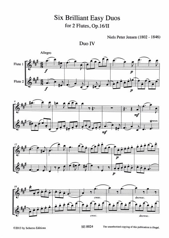 Jensen, NP :: Six Brilliant Easy Duos: Book II (4-6)