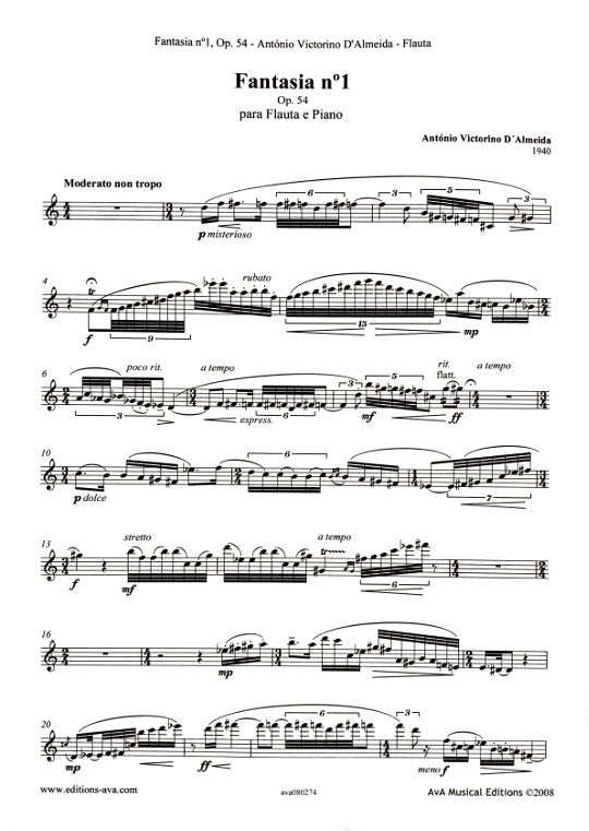 d'Almeida, AV :: Fantasia No. 1, Op. 54