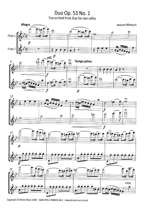 Offenbach, J :: Duos: Opus 53, No. 1