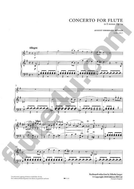 Muller, AE :: Concerto for Flute in E minor