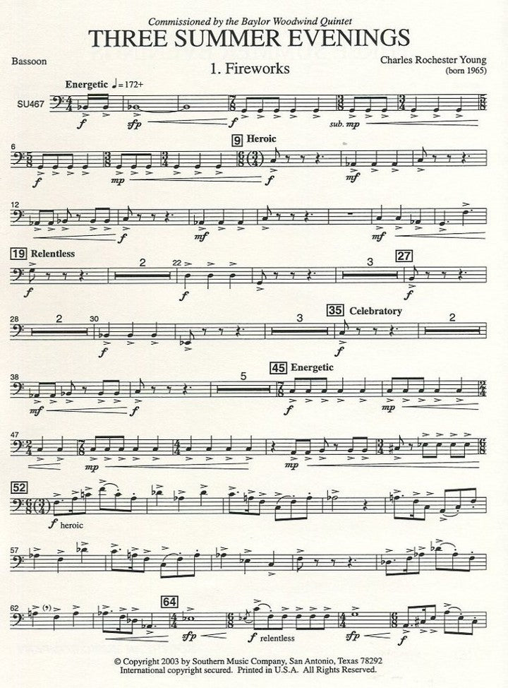 Young, CR :: Three Summer Evenings - Set of Parts