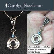 Necklace - Open Hole Key with Tiny Neck Crystal