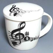 Ceramic Mug with Lid - Treble Clef