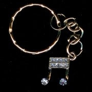 Jeweled Sixteenth Note Keychain