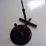 Keynote 'Pointed Tone Arm' Handmade Double Peg Wood Flute Stand