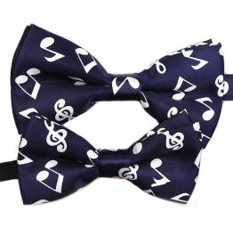 Bow Tie - Navy with White Music Notes