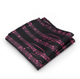 Handkerchief - Black with Pink Manuscript