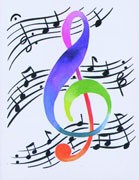 Note Cards - Colorful Treble Clef