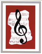Note Cards - Tattered Sheet Music and Treble