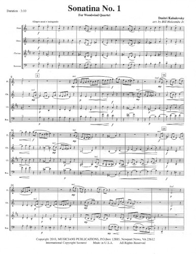 Kavalevsky, D :: Sonatina No. 1