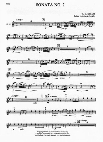 Sonata No. 2 in G - Flute Part