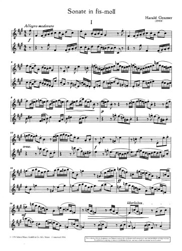 Genzmer, H :: Sonate fis-Moll [Sonata in F sharp minor]